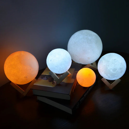 LunaGlow™ Lâmpada Lua 3D Recarregável com LED