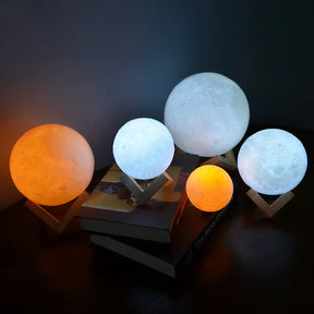 LunaGlow™ Lâmpada Lua 3D Recarregável com LED